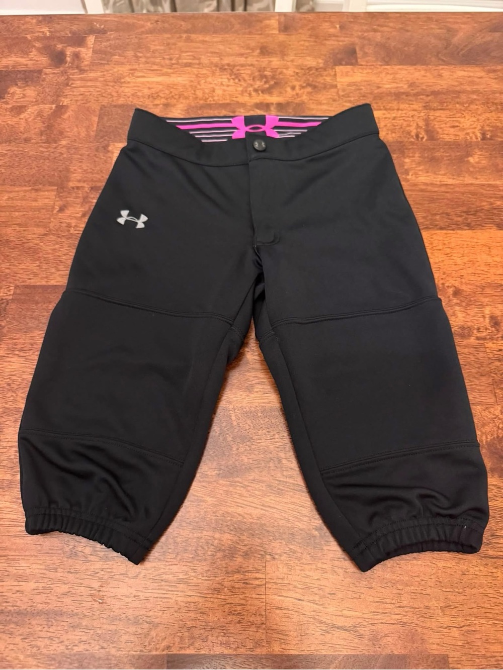 Under Armour Black Softball Joggers with Pink Waistband